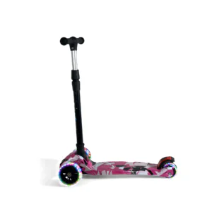 Toddler Foldable Kids Scooter Led Pink Camo